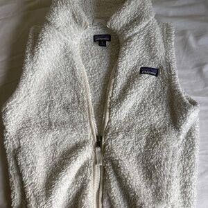Girls', Ivory, fleece Patagonia vest